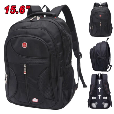 Herren Rucksack Reise Sport Damen Schulrucksack Freizeit Unisex Wandern Schwarz - Bild 1 von 4