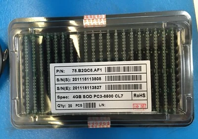 NEW 20-Pack - 4GB DDR3-1066MHz PC3-8500 SODIMM Laptop Memory MacBook Pro iMac - Image 1 of 3