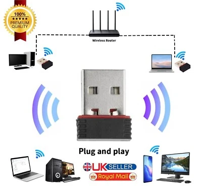New USB WiFi Dongle 802.11 b/g/n Wireless Network Adapter For Windows PC/Laptop - Image 1 of 4