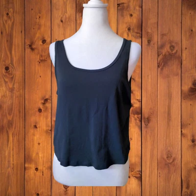 So Women's XXL Black Cropped Basic Tank Top Casual Classic Scoop Neck - Image 1 of 4