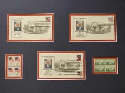 🌟UNIQUE🌟 President Trump Inaugural 3 Covers Canceled Matted Set-2017 & 2025  - Image 1 of 4