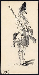 Antique Drawing-18TH CENTURY SOLDIER-19TH-RIFLE-GUN-ITEM 5090-Gerard Claes-1900 - Picture 1 of 1