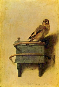 Carel Fabritius - Pájaro Vintage Obras de Arte Estampado - Imagen 1 de 1