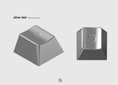 RAMA GMK Dot Artisan Metal Keycap Silver NEW - Image 1 of 2