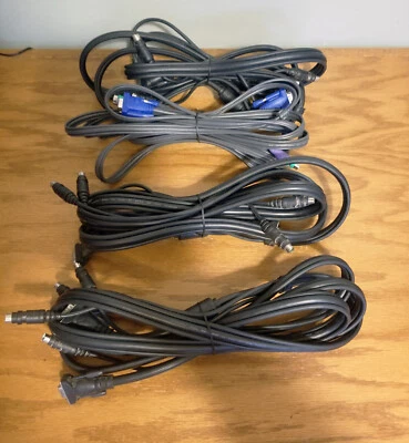 Lot of 4 VGA PS/2 KVM Cables (3) 10ft Belkin Pro Series & (1) IOGEAR 16ft - Image 1 of 3