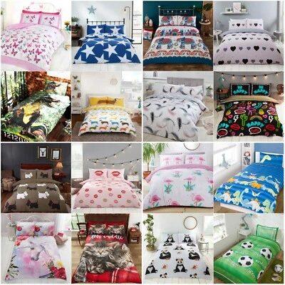 Kids Duvet Quilt Cover Set Children Bedding Single Double Boys Girls 50+ Designs - Image 1 of 4