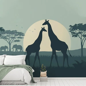 Safari Tiere Giraffe Familie Wanddekor Aufkleber für Wohnzimmer 94,49 Zoll x 78,74 Zoll - Bild 1 von 12