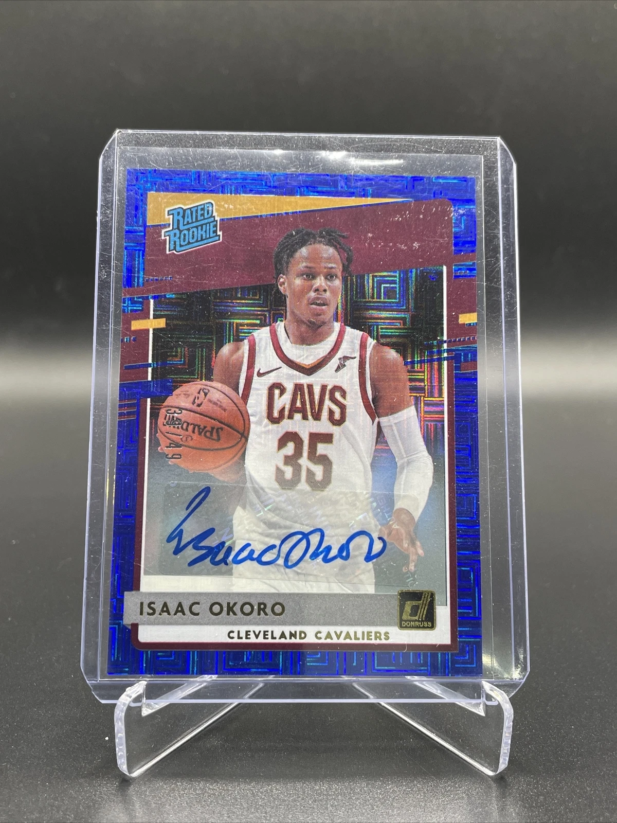 2020-21 Panini Donruss Isaac Okoro Rated Rookie RC Auto Choice Blue 39/49