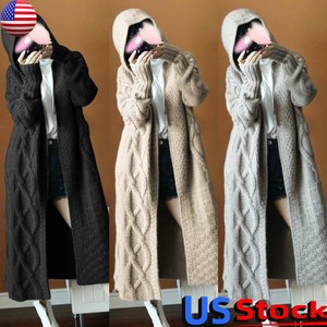 long black hooded cardigan womens