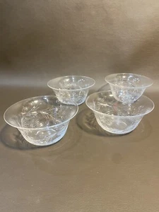 Set Of 4 Vintage Steuben Glass Etched 4 1/2” Fingerbowls  - Picture 1 of 13