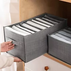 Clothing Storage Organizer Folding Box 9 Grids Closet Dresser Dorm Jeans Shirts - Picture 1 of 5