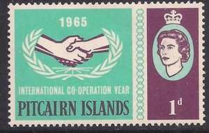 Pitcairn Islands 1965 QE2 1d Intl Co - Operation Year MM SG 51 ( J571 ) - Picture 1 of 1