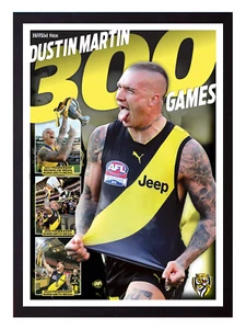 Framed 2024 Richmond Tigers AFL 300 Games Poster - Dustin Martin - 62cm x 44.5cm - Bild 1 von 4