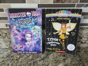 2 Books Paperback Rainbow Magic Trixie Halloween Fairy Monster High Haunted- EUC - Imagen 1 de 6