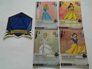 x4 Princess Foil Promo Lot Kingdom Hearts TCG Aurora Belle Cinderella Snow White - Picture 1 of 3