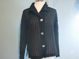 Cut Loose Black Blouse Shear Large Abalone Buttons S