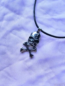 Stainless steel Mens Gothic Biker Skull Cross Pendant Necklace Chain Men 2360 - Picture 1 of 2