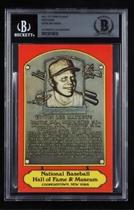 Eddie Mathews Signed Hall of Fame Plaque Postcard (BGS Encapsulated) - Picture 1 of 2