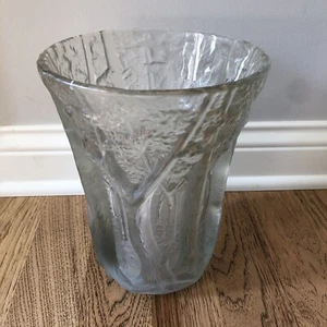 Josef Inwald Barolac Art Glass "Forest" vaso 10" vetro smerigliato ceco - Foto 1 di 11