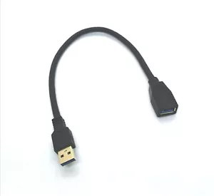 Cable de extensión USB 3.0 de 1 pie placa dorada tipo A macho a hembra color negro - Imagen 1 de 1