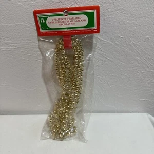 Commodore Rainbow Pearllee Beaded Christmas Tree Garland, 9 Ft, Unbreakable NOS - Picture 1 of 6
