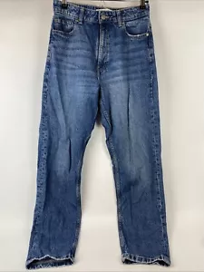 Zara Jeans RN#77302 Women’s Frayed Waistline Straight Leg Size 4 - Picture 1 of 7