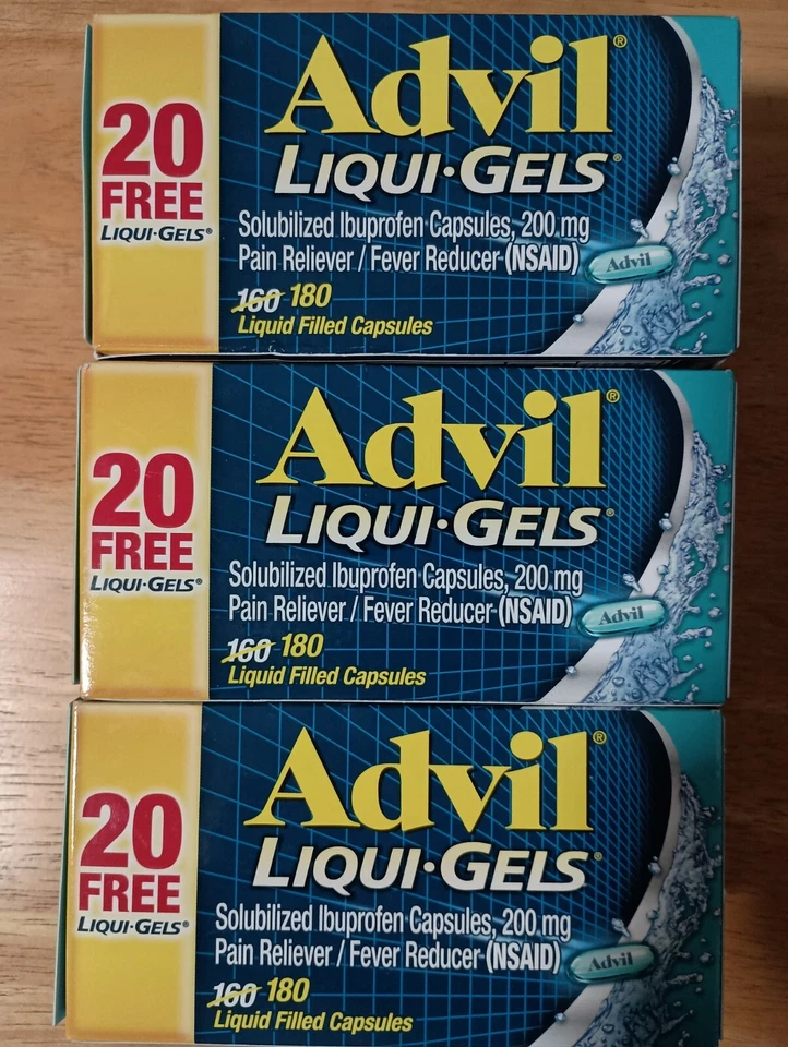 Advil Liqui-gels 200mg Ibuprofen Pain Fever Reducer 180 Capsules
