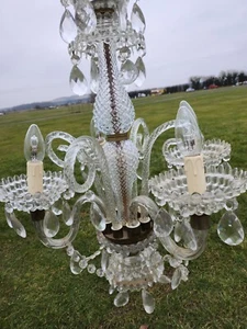 Gorgeous ~ Vintage Large elegant 4 Branch glass & crystal chandelier - Picture 1 of 3