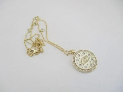 Collar Colgante Mal de Ojo Ópalo Simulado Circonita Cúbica en Placa de Oro Precio de venta sugerido por el fabricante $100 Foto 1 de 3