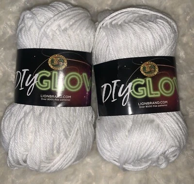 2  Lion Brand Yarn DIY Glow Cozy Yarn, Natural Ecru 71yds Ea - Image 1 of 3
