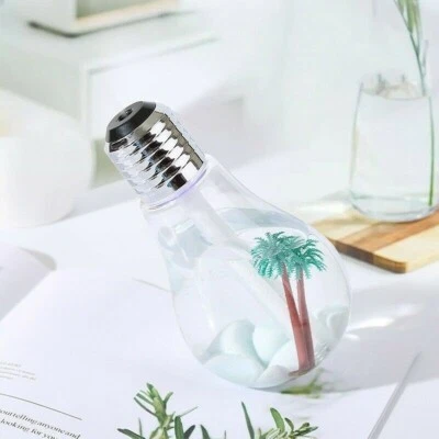 Light Bulb Air Humidifier LED light Oil Diffuser 7 Colors Home Car USB Desk - Image 1 of 4