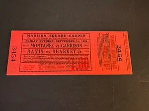 1938 JACK SHARKEY VS DAVIS FULL BOXING TICKET (GREAT CONDITION) RARE - Picture 1 of 2