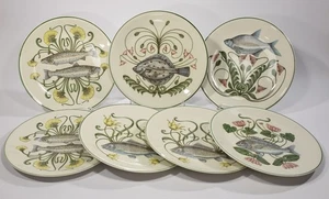 7x Villeroy & Boch Speiseteller mit Fischen G. Brownidge London Design Karpfen - Bild 1 von 10