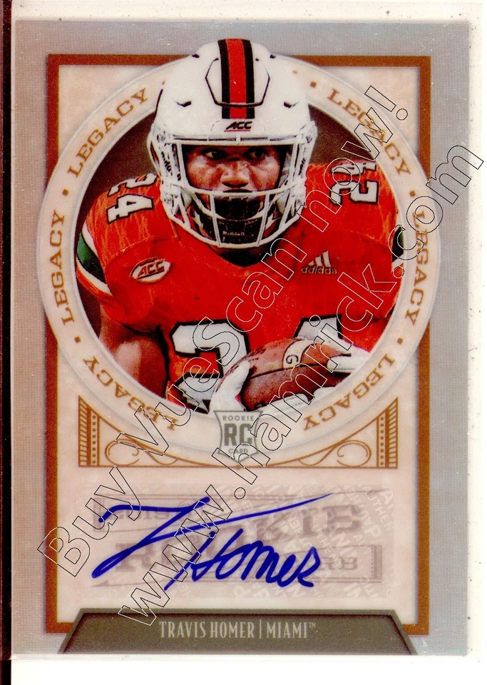 travis homer rookie rc draft auto autograph miami hurricanes canes college 2019 - Image 1 of 1