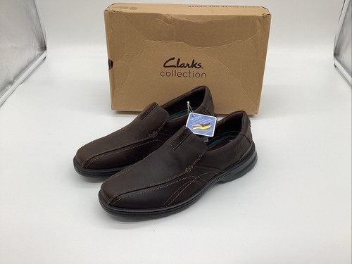 Scarpe mocassino casual Clarks uomo Gessler Step in pelle marrone taglia 15