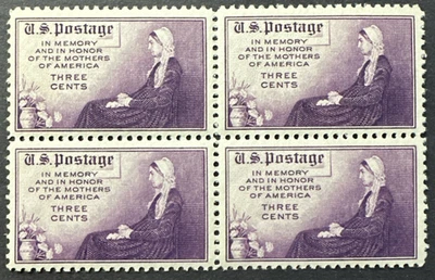 US 1934 Scott # 738 Block of 4 MLH OG 3 Cent Whistler's Mother - Image 1 of 2