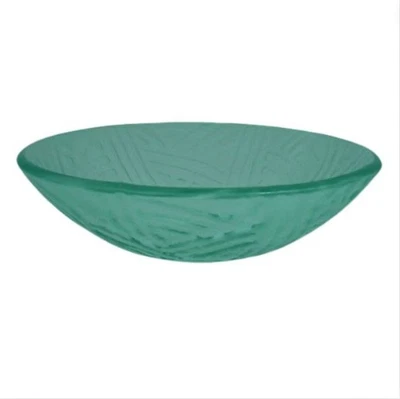 Decolav 17 英寸白彩虹艺术非钢化玻璃梳妆容器水槽碗 — 第 1/4 张图片