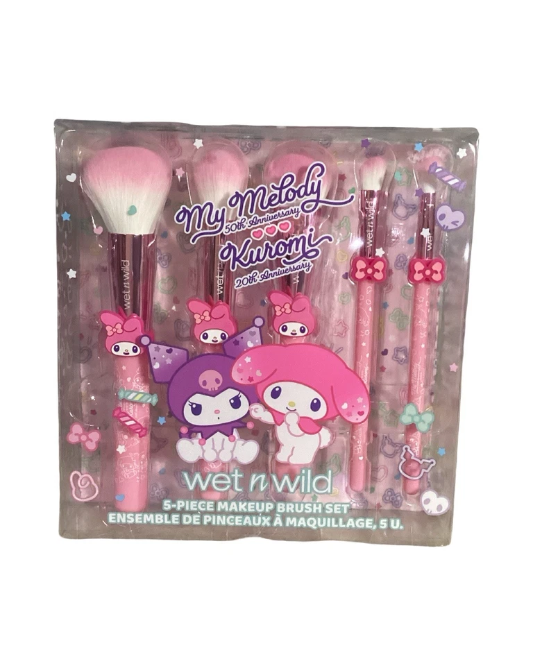 Wet n Wild My Melody 50th & Kuromi 20th Anniversary 5-Piece Makeup Brush Set - Image 1 of 4