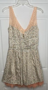 RARE Free People Damen 12 Dazzling Ditsy Floral Dress Tulle Cottagecore Tea - Bild 1 von 11