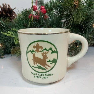 Taza de café vintage BSA Boy Scouts CAMP ALEXANDER Staff Colorado vintage 1977 - Imagen 1 de 6