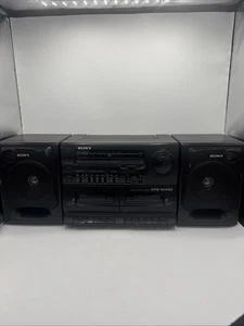 Sony CFS-W455 Doble Cassette Boom Box Radio Estéreo Altavoces Desmontables Probados - Imagen 1 de 12