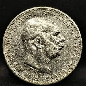 1 KORONA 1912 ARGENT 835‰ FRANCOIS JOSEPH Ier HONGRIE / 1 COURONNE - Picture 1 of 2