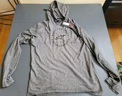 Alpinestars Borsen Cotton Pullover Hoodie XXL  Grey Black Built for Speed 2XL - Image 1 of 4