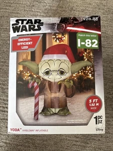 Disney Star Wars Yoda Navidad LED Inflable Decoración Patio Nuevo en Caja - Imagen 1 de 5