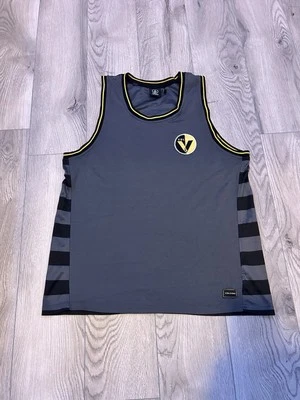 Y2K Volcom Tank Top Striped Grey Skate Surf Men’s Size Medium - Image 1 of 4