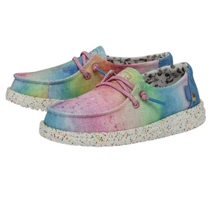 Jóvenes 6 Mujeres Talla 7 Hey Dude Wendy Dreamer Magic Arco Iris Unicornio Tie Dye Zapatos - Imagen 1 de 6
