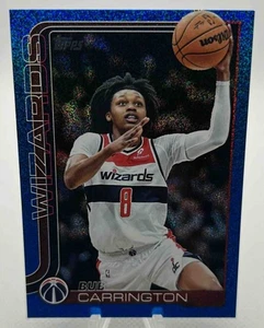 2025-26 Topps Basketball Bub Carrington Blue Sandglitter #97 Washington Wizards - Picture 1 of 2
