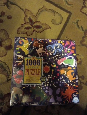 Eeboo “ZODIAC” GLOW IN THE DARK 1008 Pc Puzzle Complete Put Together Once LN - Image 1 of 4
