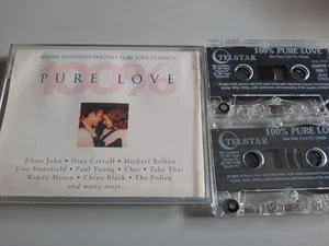 VARIOUS ARTISTS - 100% PURE LOVE - DOUBLE CASSETTE TAPE ALBUM 1994 80S 90S - Picture 1 of 1