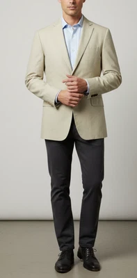 Mens Rag and Bone Beige Tan Cotton Blend Two Button Blazer 40 - Image 1 of 4